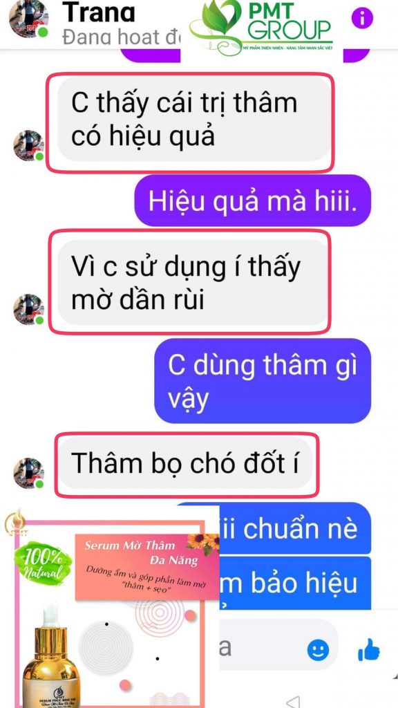 trị thâm pmt-serum trị thâm phúc minh tâm khách feedback thâm bọ đốt