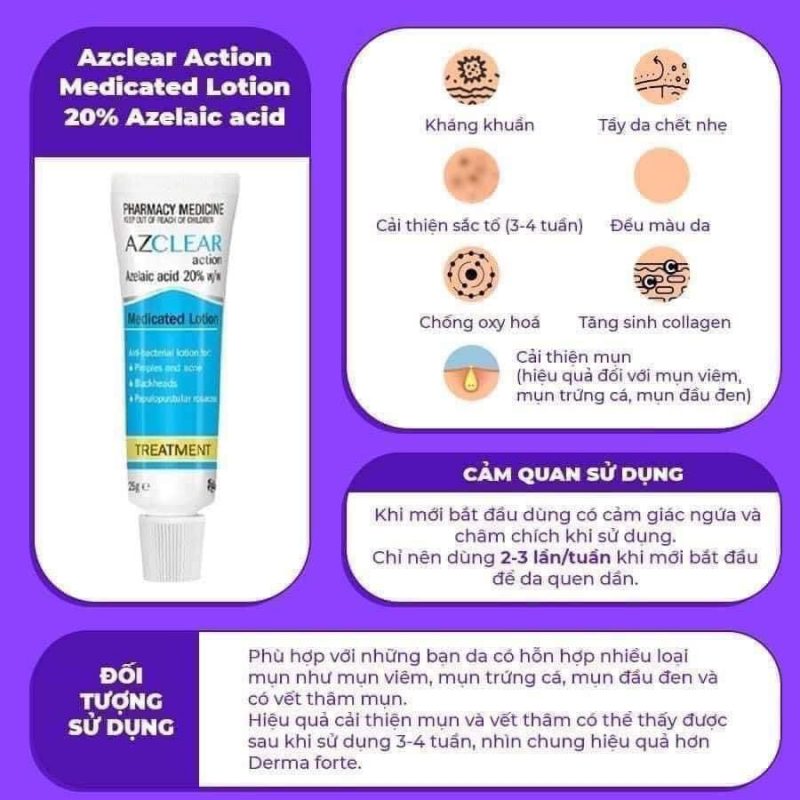 Azelaic acid giảm mụn mờ thâm